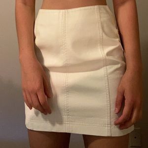 White Faux Leather Vegan Free People Skirt